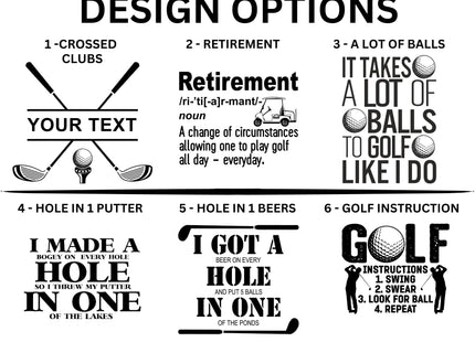 Personalized Golf Bag Tag with Tees | Custom Golf Gift for Men | Engraved Golf Accessories | Funny Retirement, Dad, or Tournament Gift