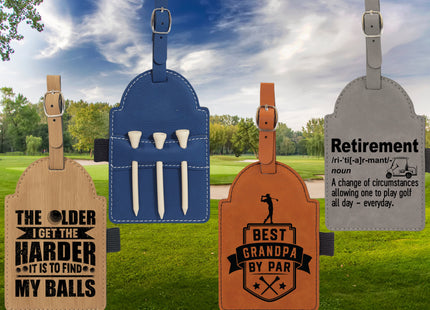 Personalized Golf Bag Tag with Tees | Custom Golf Gift for Men | Engraved Golf Accessories | Funny Retirement, Dad, or Tournament Gift