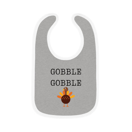 Thanksgiving Baby Bib: Gobble Turkey, USA Made Cotton