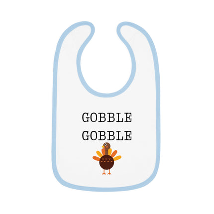 Thanksgiving Baby Bib: Gobble Turkey, USA Made Cotton