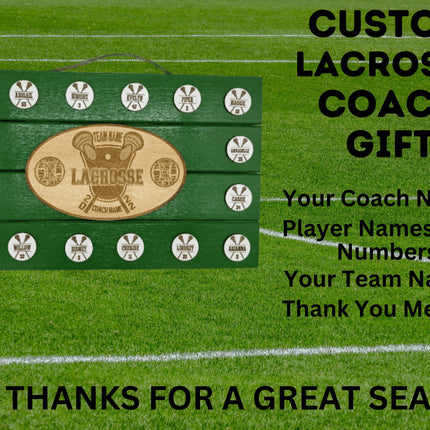 Lacrosse Coach Personalized Award | Custom Team Thank You Wood Plaque