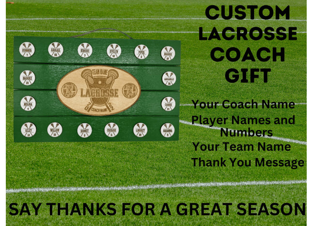 Lacrosse Coach Personalized Award | Custom Team Thank You Wood Plaque