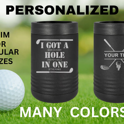 Golf Can Cooler, Hole in One, Personalized Cooler, Gifts For Golf, Beer Can Cooler, Groomsman Gift
