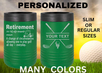 Retirement Gift | Golf Can Cooler |Beer Can Cooler | Personalized Beverage | Gift for Husband | Golf Gift | Father Gift