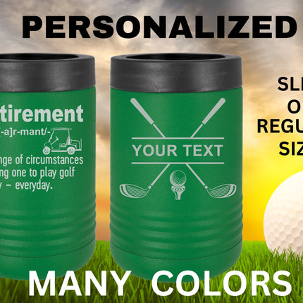 Retirement Gift | Golf Can Cooler |Beer Can Cooler | Personalized Beverage | Gift for Husband | Golf Gift | Father Gift