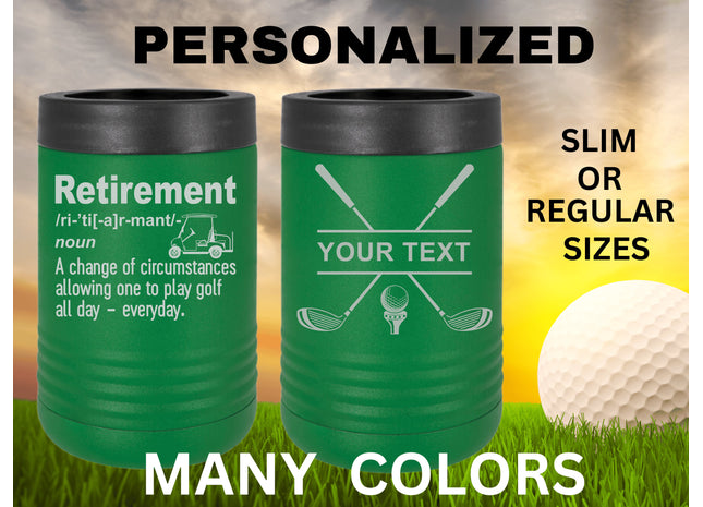 Retirement Gift | Golf Can Cooler |Beer Can Cooler | Personalized Beverage | Gift for Husband | Golf Gift | Father Gift