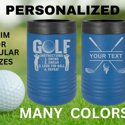 Custom Dad Gift | Golf Can Cooler |Beer Can Cooler | Personalized Beverage | Gift for Husband | Golf Gift | Groomsman Gift