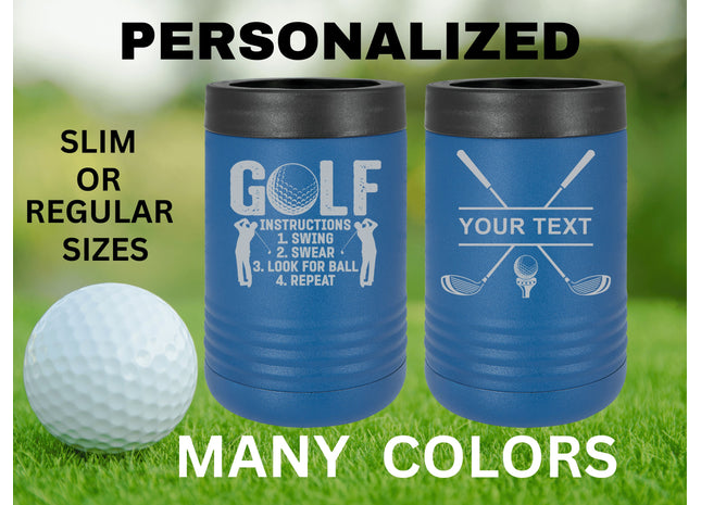 Custom Dad Gift | Golf Can Cooler |Beer Can Cooler | Personalized Beverage | Gift for Husband | Golf Gift | Groomsman Gift