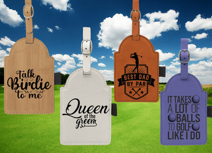 Personalized Golf Bag Tag with Tees | Custom Golf Gift for Men | Engraved Golf Accessories | Funny Retirement, Dad, or Tournament Gift