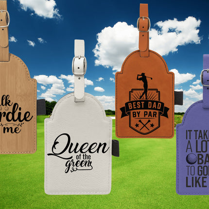 Personalized Golf Bag Tag with Tees | Custom Golf Gift for Men | Engraved Golf Accessories | Funny Retirement, Dad, or Tournament Gift