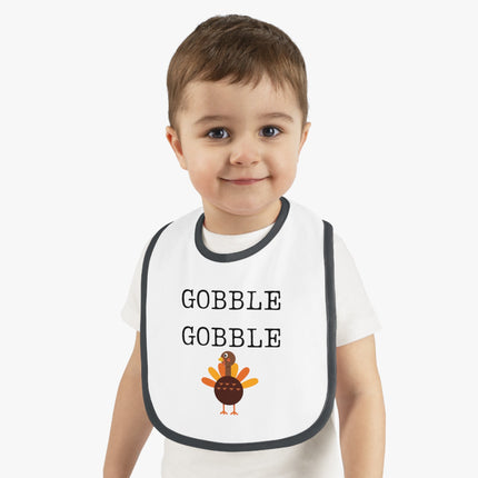 Thanksgiving Baby Bib: Gobble Turkey, USA Made Cotton