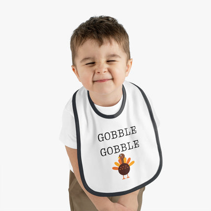 Thanksgiving Baby Bib: Gobble Turkey, USA Made Cotton