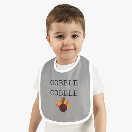 Thanksgiving Baby Bib: Gobble Turkey, USA Made Cotton