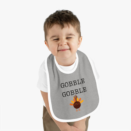 Thanksgiving Baby Bib: Gobble Turkey, USA Made Cotton