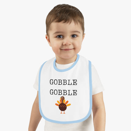 Thanksgiving Baby Bib: Gobble Turkey, USA Made Cotton