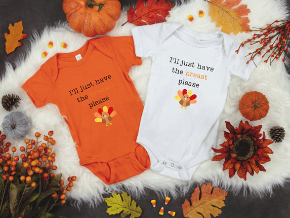 Thanksgiving Turkey Baby Bodysuit: "I'll Just Have the Breast"