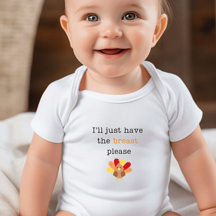 Thanksgiving Turkey Baby Bodysuit: "I'll Just Have the Breast"