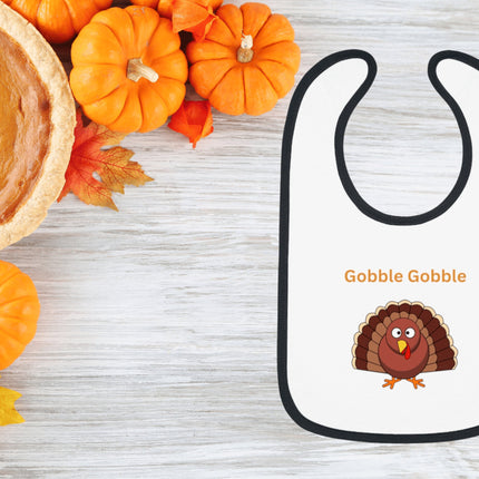 Thanksgiving Baby Bib: Turkey 'Gobble Gobble' Design
