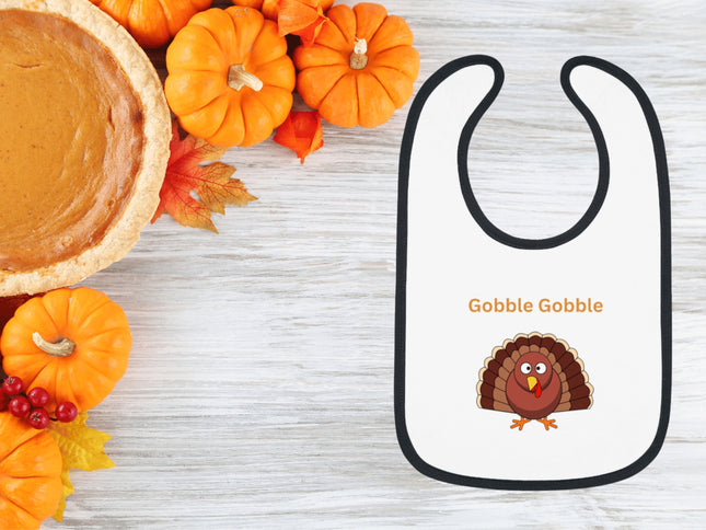 Thanksgiving Baby Bib: Turkey 'Gobble Gobble' Design