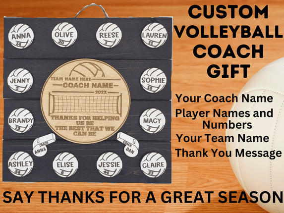 Personalized Volleyball Coach Thank You Plaque: Custom Team Award