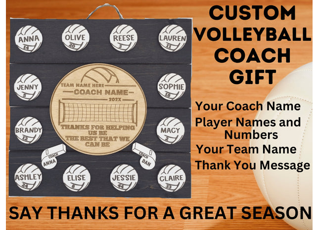 Personalized Volleyball Coach Thank You Plaque: Custom Team Award