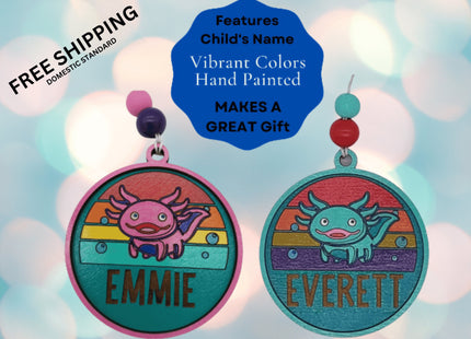 Personalized Axolotl Ornament: Hand-Painted Christmas Tree Decoration
