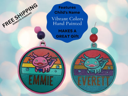 Axolotl Ornament | Kids Holiday Ornament | Personalized Christmas Ornament