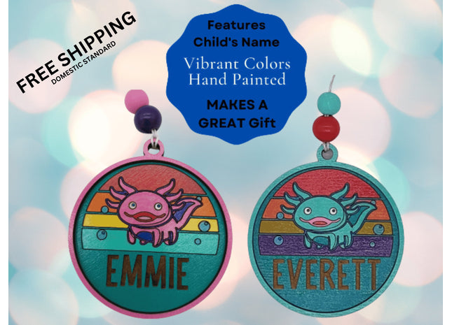 Axolotl Ornament | Kids Holiday Ornament | Personalized Christmas Ornament