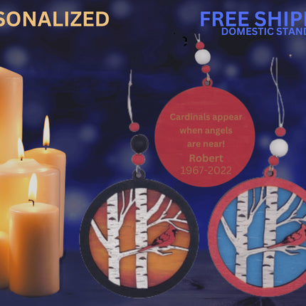 Cardinal Memorial Ornament, In Memory Of Ornament, Personalized for Loss of a Family Member or Friend