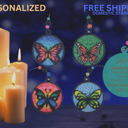 Butterfly Memorial Ornament, Kids Memorial Ornament, Personalized Memorial Ornament, Parent Loss, Family Member Loss