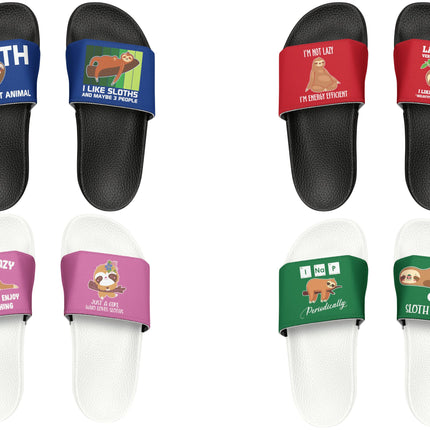 Sloth Beach Slide Sandals: Fun Family Pool Shoes