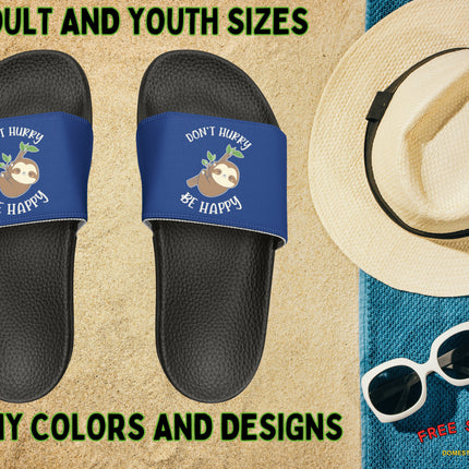 Sloth Beach Slide Sandals: Fun Family Pool Shoes