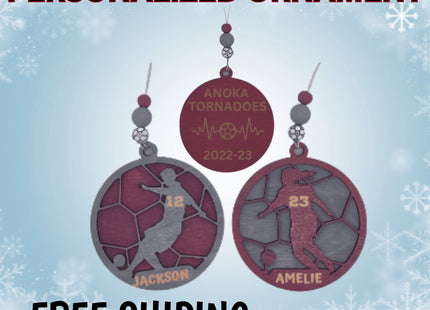 Soccer Personalized Player Ornament | Custom Team Holiday Gift