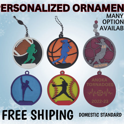 Personalized Team Ornament | Sports Gift | Custom Christmas 0rnament | Holiday Sports Gift | Sports Team Ornament | Sports Team Keepsake