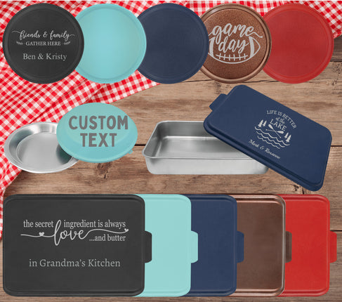 Personalized Aluminum Cake Pan or Pie Tin: Engraved Baking Gift with Lid
