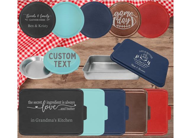 Personalized Aluminum Cake Pan or Pie Tin: Engraved Baking Gift with Lid