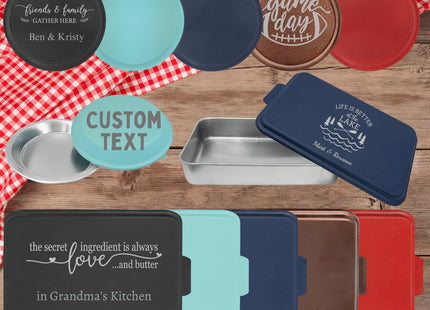 Custom Aluminum Cake Pan | Personalized Pie Tin | Baking Gift | Engraved Pan with Lid | Gift for Her | Gift for Mom | Housewarming Gift