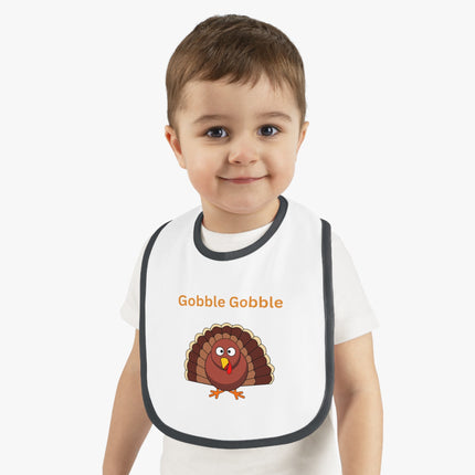 Thanksgiving Baby Bib: Turkey 'Gobble Gobble' Design