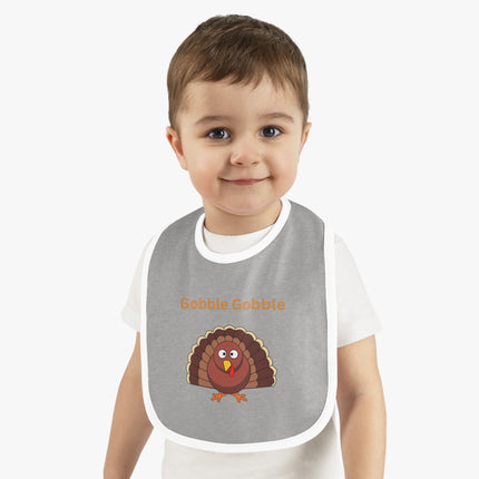 Thanksgiving Baby Bib: Turkey 'Gobble Gobble' Design