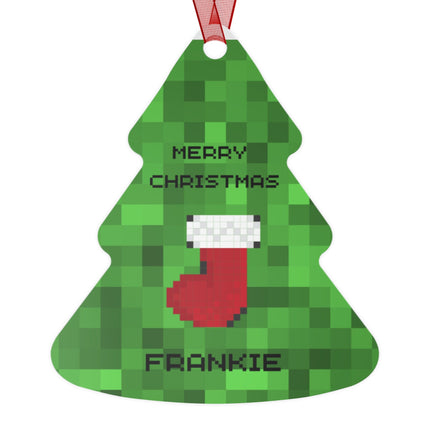 Personalized Gamer Christmas Ornament: Metal Holiday Ornament