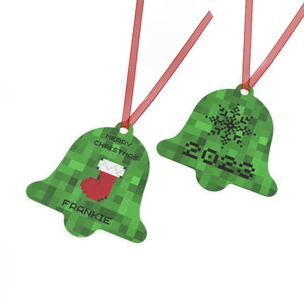 Personalized Gamer Christmas Ornament: Metal Holiday Ornament