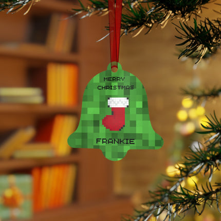 Personalized Gamer Christmas Ornament: Metal Holiday Ornament