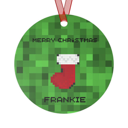 Personalized Gamer Christmas Ornament: Metal Holiday Ornament