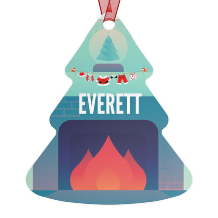 Personalized Sloth Christmas Ornament: Metal Holiday Ornament