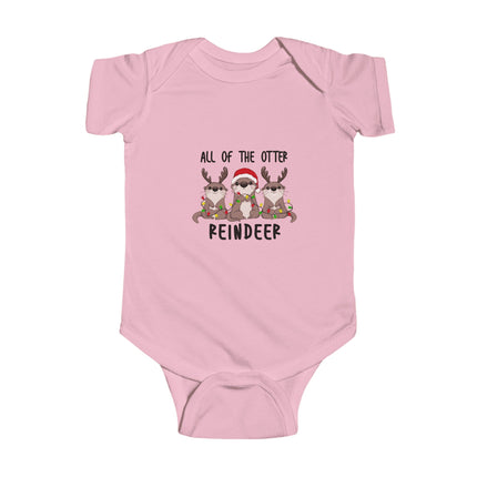 Otter Reindeer Christmas Baby Bodysuit: Holiday Infant Outfit
