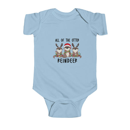 Otter Reindeer Christmas Baby Bodysuit: Holiday Infant Outfit