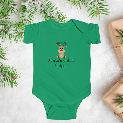 Reindeer Christmas Baby Bodysuit: Santa's Cutest Helper