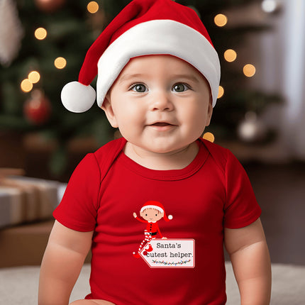 Santa's Cutest Helper Baby Bodysuit - Holiday Outfit