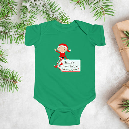 Santa's Cutest Helper Baby Bodysuit - Holiday Outfit