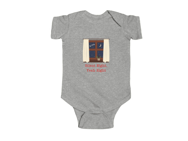 Christmas Infant Bodysuit | Holiday Baby Clothes | Newborn Baby Gift | Silent Night, Yeah Right | My First Christmas | Santa Baby Outfit